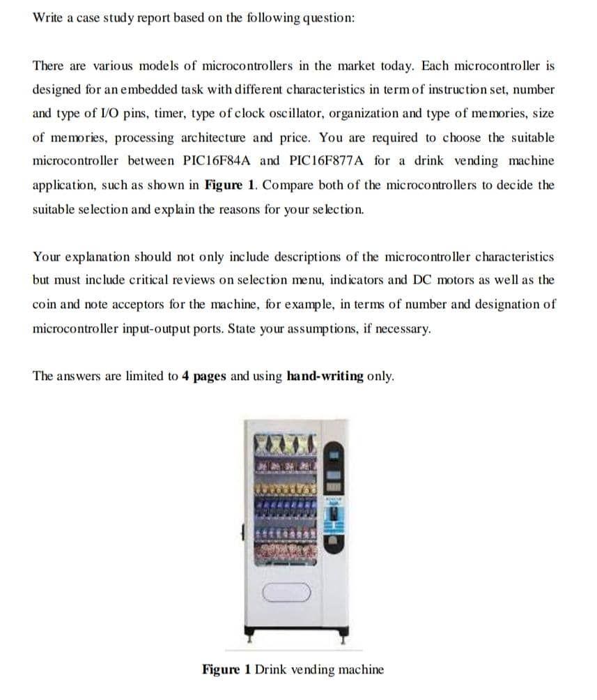 Write a case study report based on the following
