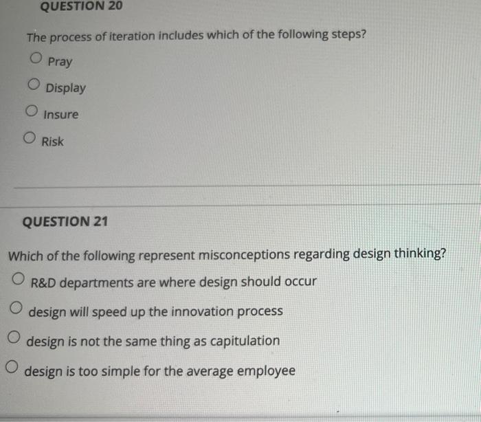 please answer all QUESTION 20 The process of