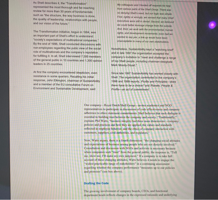 a. Analysis by Shell Company. (Reding 5:Pp.22-23)