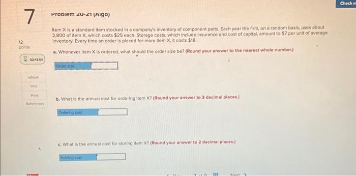 Help quick! ill like! Item X is a standard item