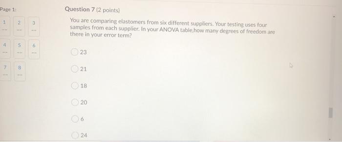 Page 1 1 2 3 Question 7 (2 points) You are