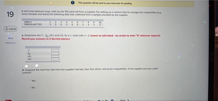 This question will be sent to your instructor for