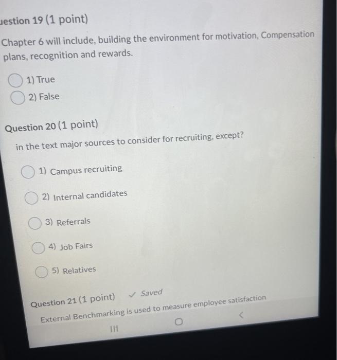 Jestion 19 (1 point) Chapter 6 will include,