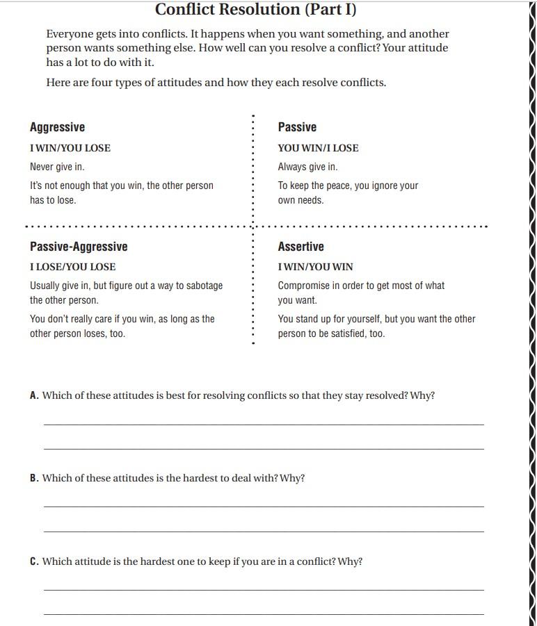 Conflict Resolution (Part I) Everyone gets into