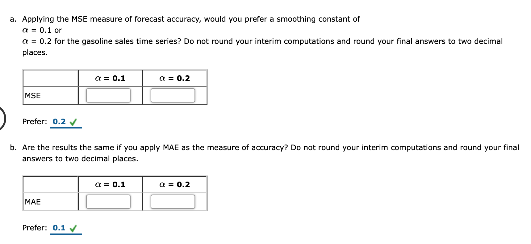 Problem 15-09 With the gasoline time series data