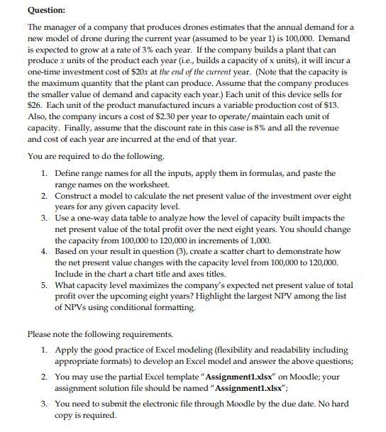 Please prepare the solution in excel format and