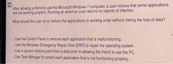 45 After allowing a friend to use his Microsoft