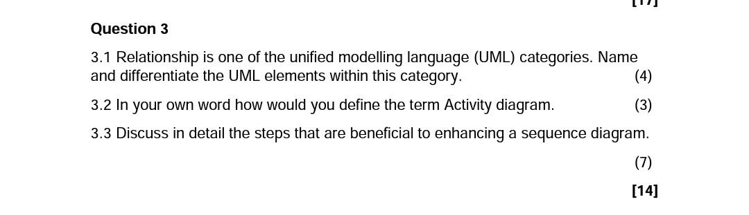 Question 3 3.1 Relationship is one of the unified