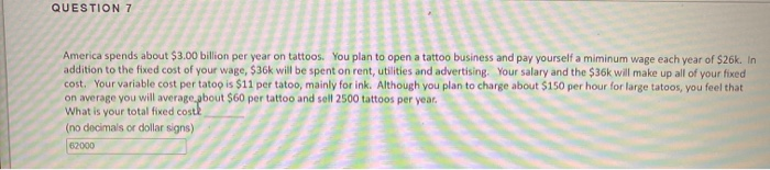 QUESTION 9 Using the values from problem 7, what