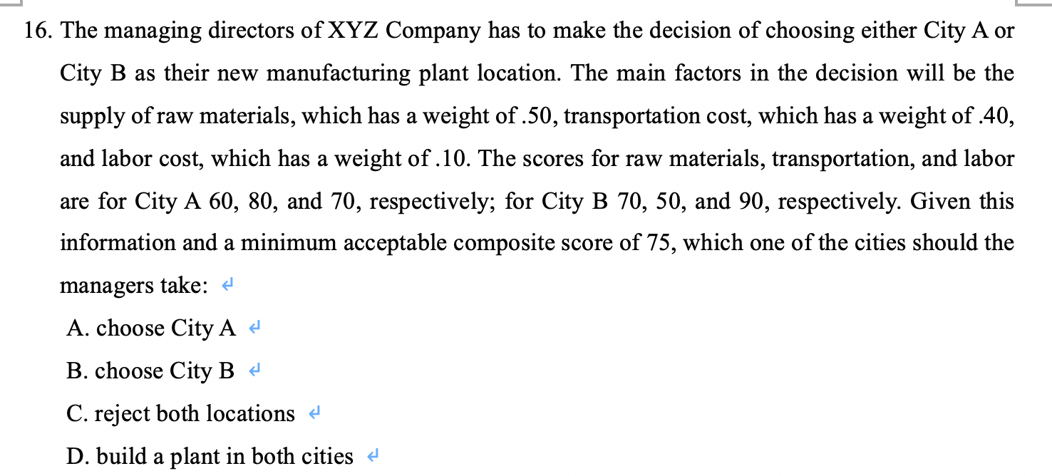 16. The managing directors of XYZ Company has to