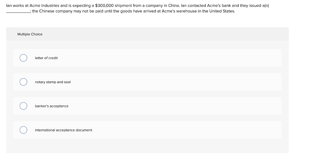 lan works at Acme Industries and is expecting a