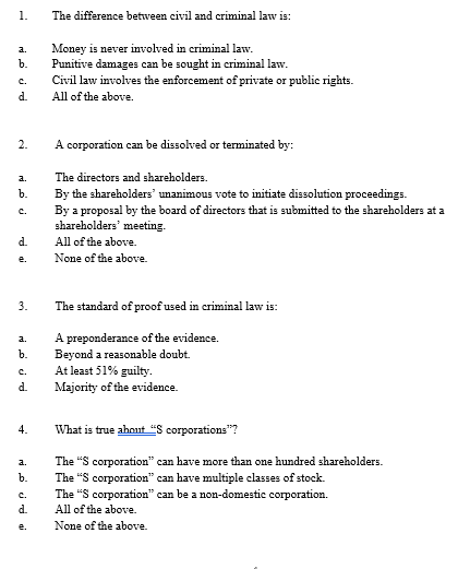 1. The difference between civil and criminal law