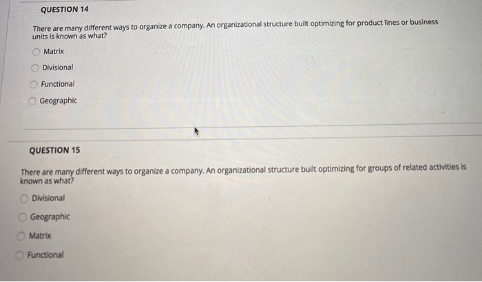 QUESTION 14 There are many different ways to