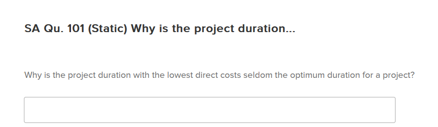i need answer with explanation. SA Qu. 101