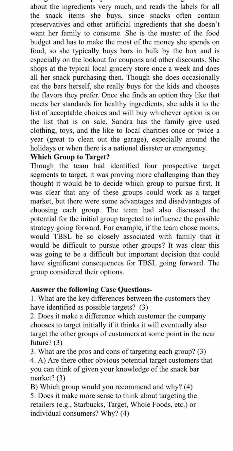Case Analysis Assignment 1- Segmentation