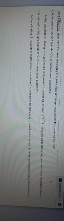 attached table 11.4 Using mel determine the sales