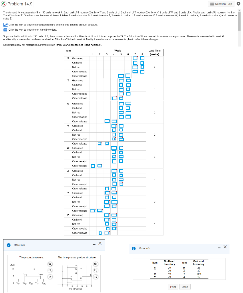 Problem 14.9 Question Help O The demand for