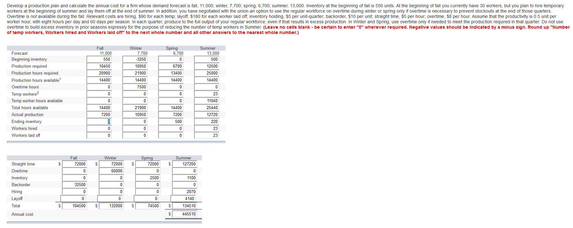 The only value wrong in second problem is the