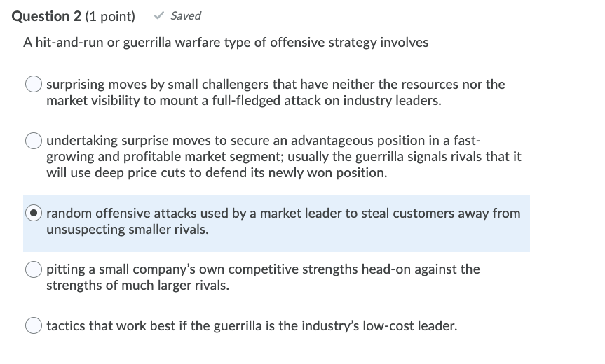 Question 2 (1 point) Saved A hit-and-run or