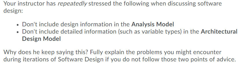 Your instructor has repeatedly stressed the
