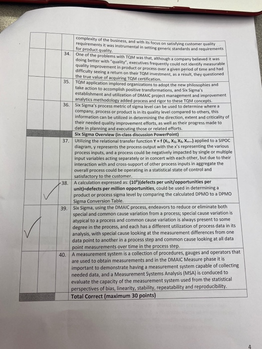 true or false complexity of the business, and