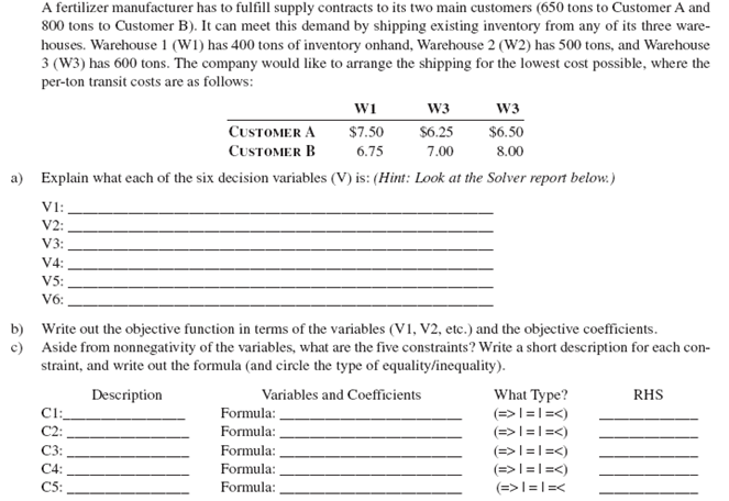 Operations Research Course Please solve all A