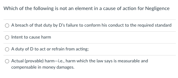 Which of the following is not a Tort A failure to