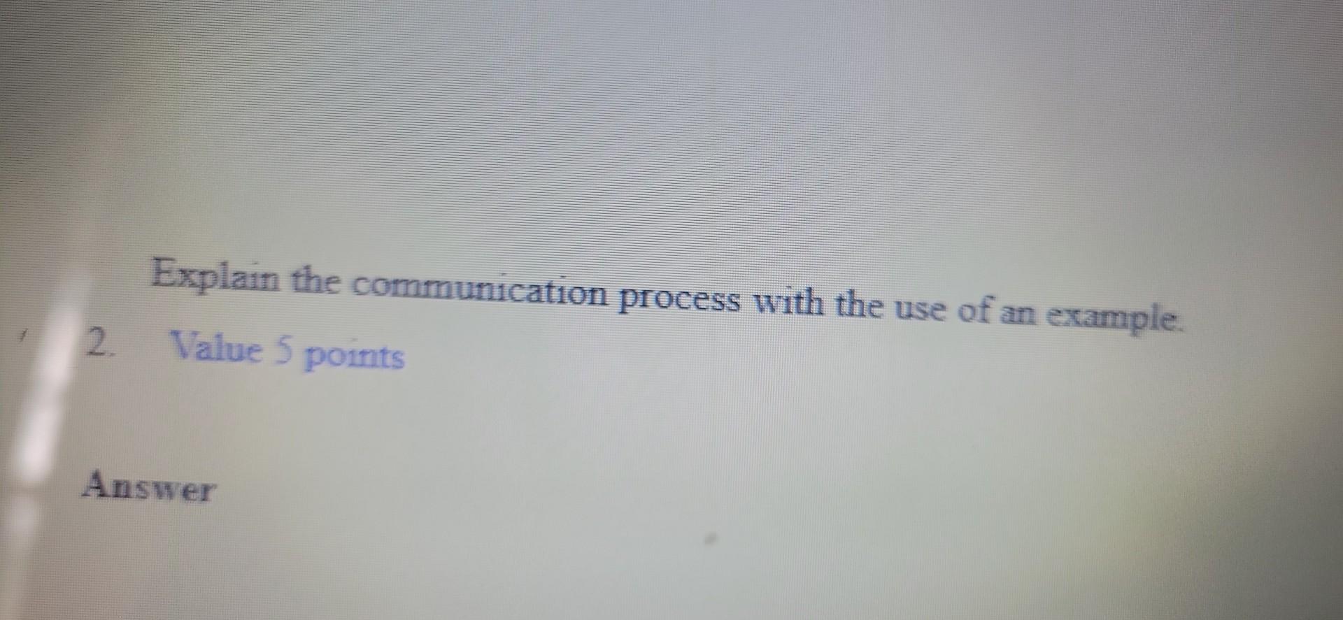 Explain the communication process with the use of