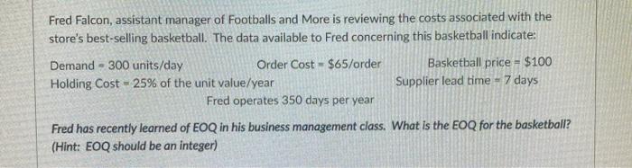 quickly plz and thanks Fred Falcon, assistant