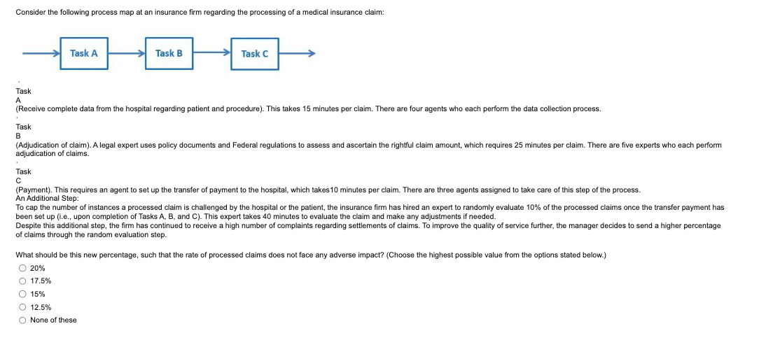 Consider the following process map at an