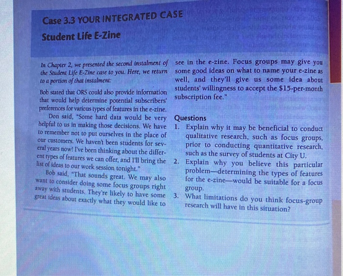 Case 3.3 YOUR INTEGRATED CASE Student Life E-Zine