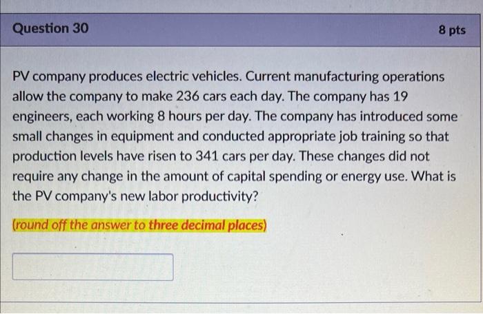 PV company produces electric vehicles. Current