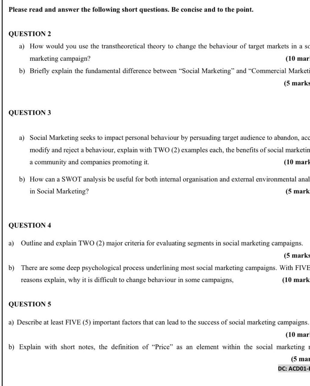 Please read and answer the following short