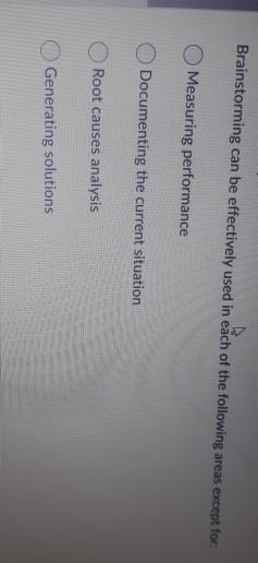 Brainstorming can be effectively used in each of