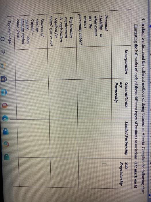 4. In class, we discussed the different methods