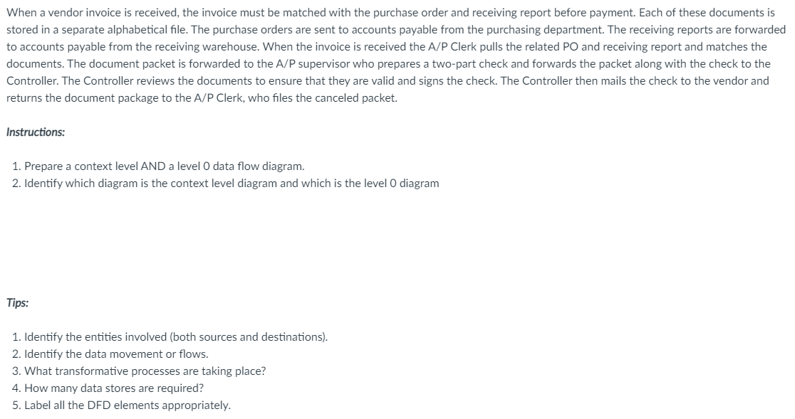 When a vendor invoice is received, the invoice
