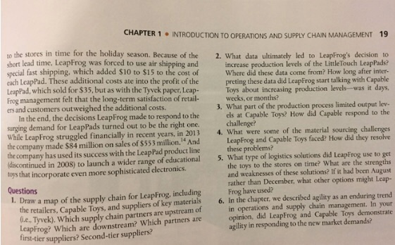 In the chapter, we described agility as an