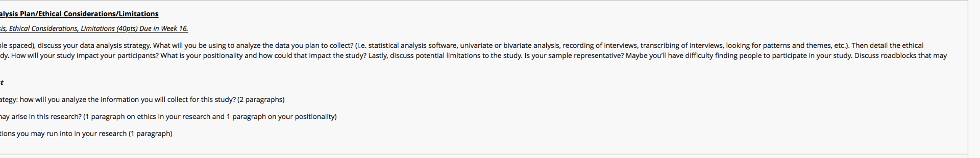 Assignment #5: Data Analysis Plan/Ethical