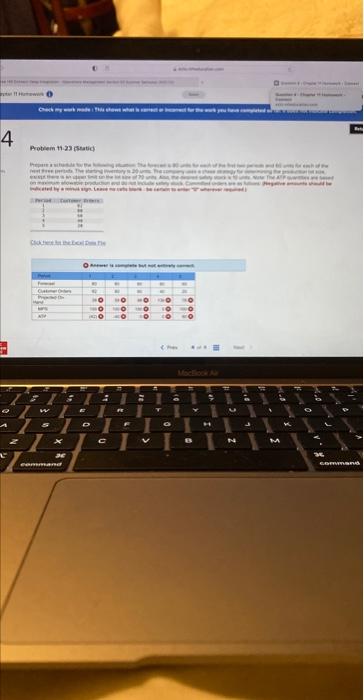 ck here for the Excel Data File (x) Answer is