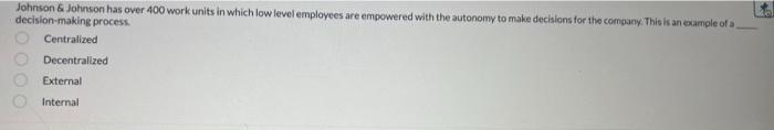 final 8 Johnson Johnson has over 400 work units