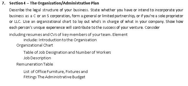 7. Section 4 - The Organization/Administrative