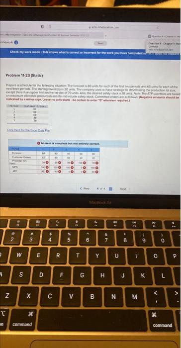 ck here for the Excel Data File (x) Answer is