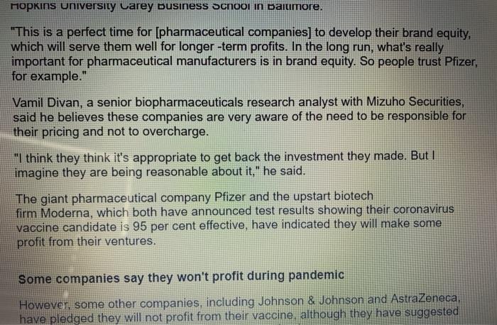 Part 2 - Case Study Questions Some companies will