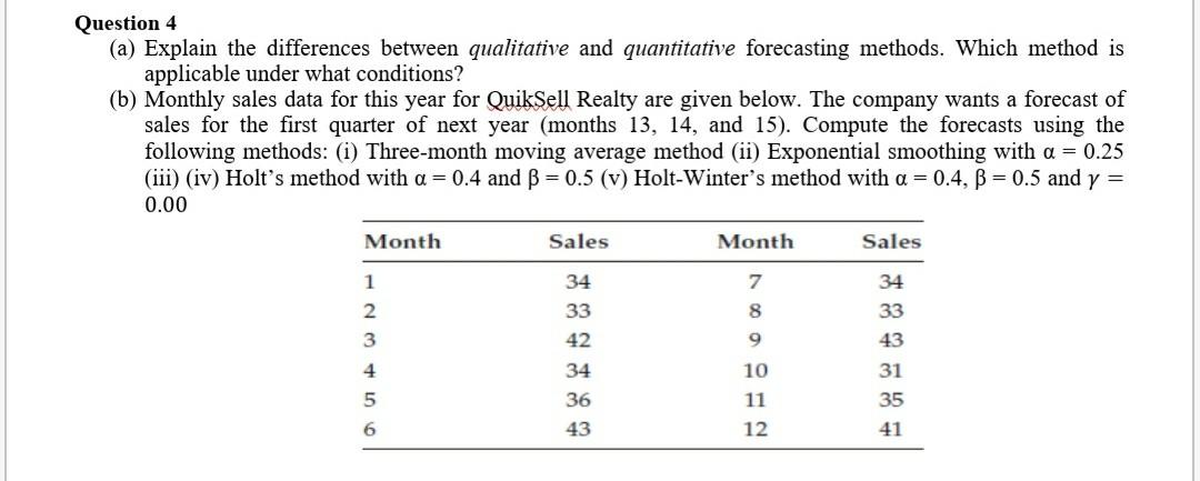 Question 4 (a) Explain the differences between