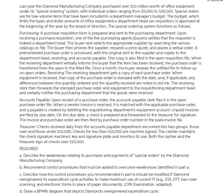 answer for question D Last year the Diamond