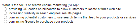 What is the focus of search engine marketing