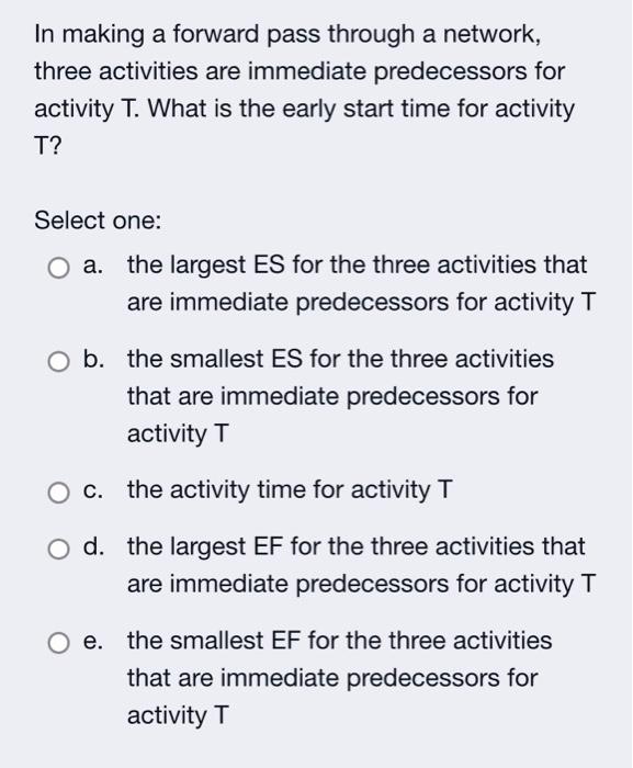 In making a forward pass through a network, three
