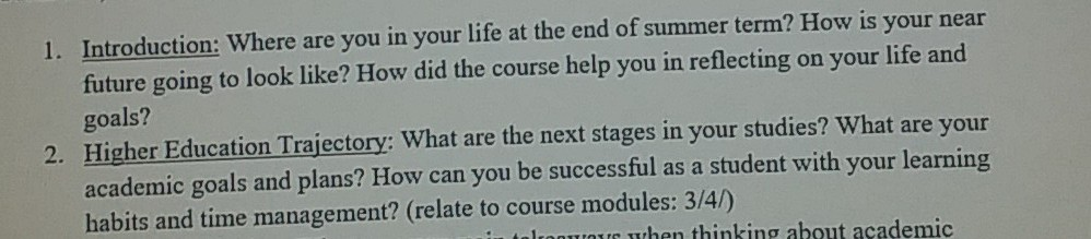 1. Introduction: Where are you in your life at