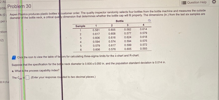 2 As Question Help /08/ Problem 30 6 (0 Aspen