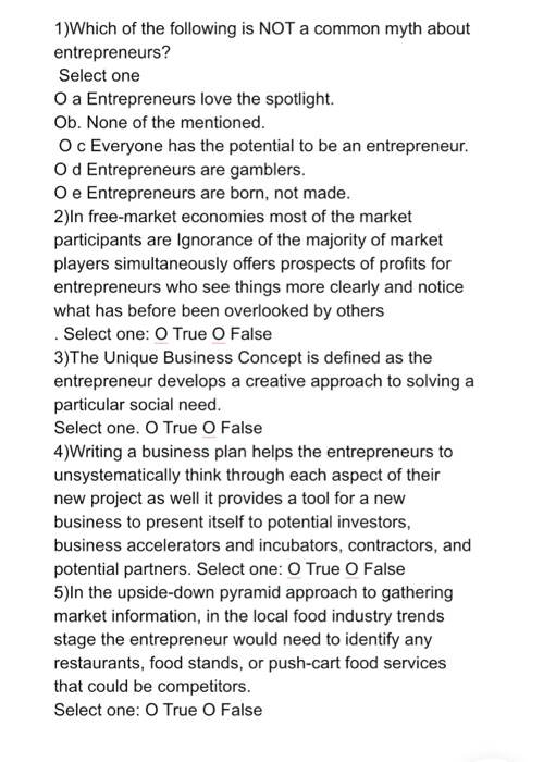 1)Which of the following is NOT a common myth